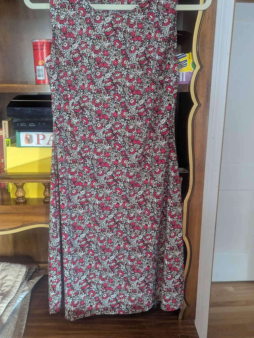 Tommy Hilfiger Red and Black Floral Maxi Dress